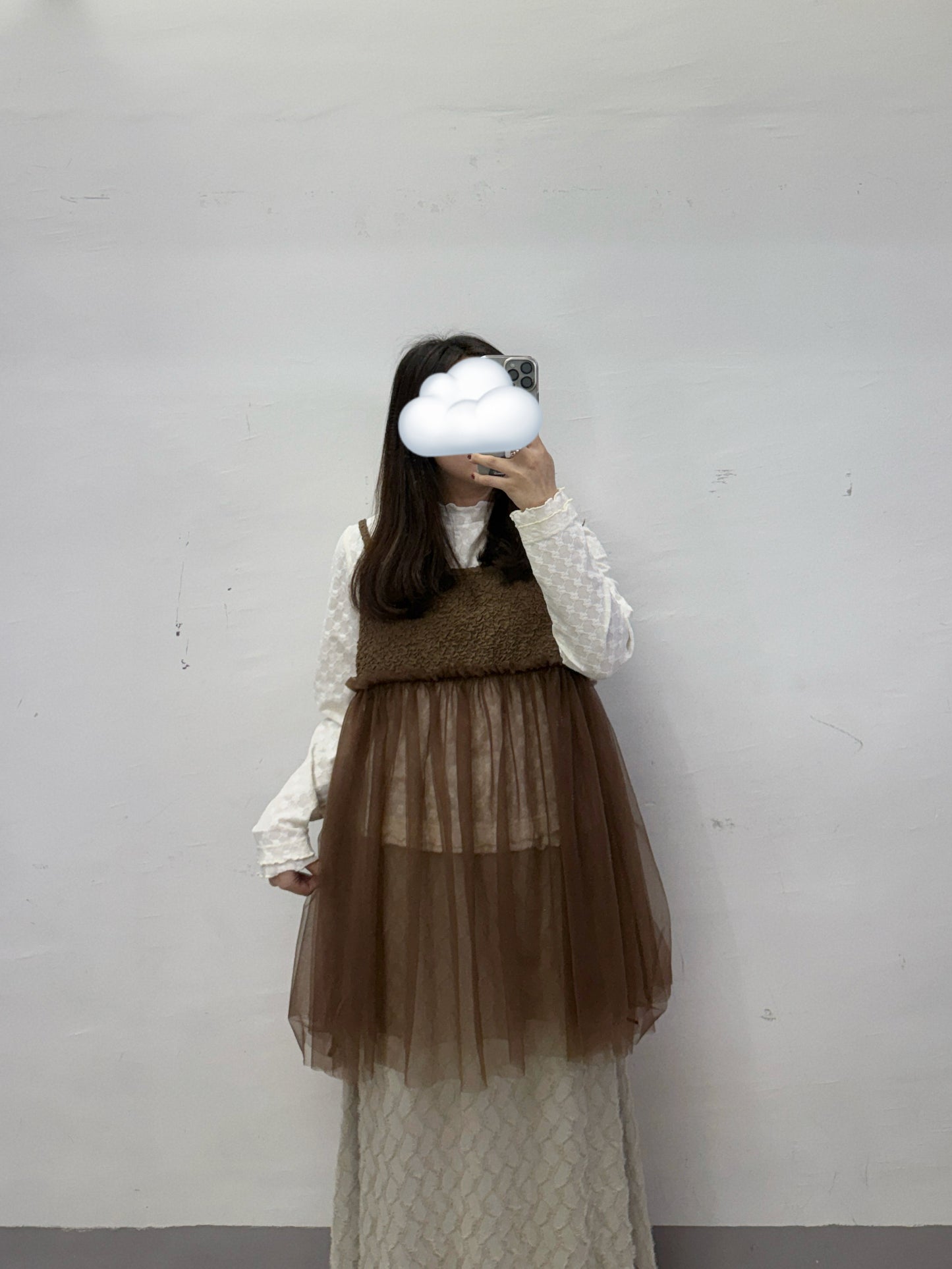 【SALE】皺皺紋拼紗外搭丨5 col