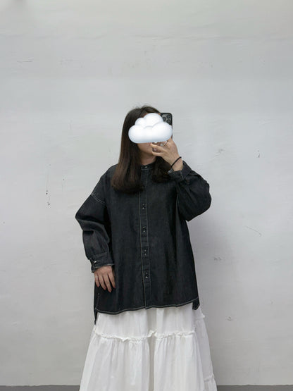 【SALE】明線圓領牛仔恤丨藍