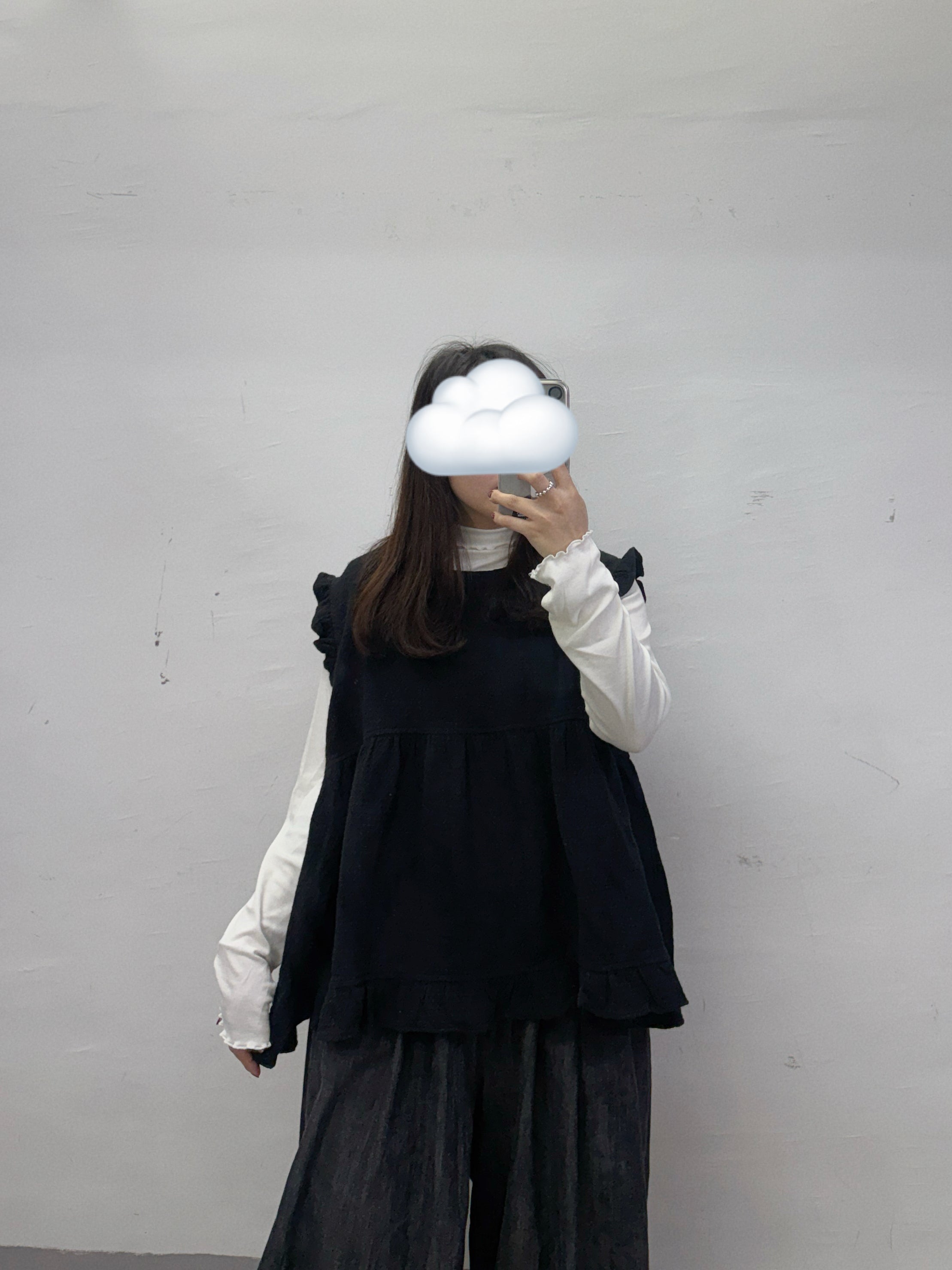 【新品優惠】ruffle邊暗紋背心丨2 col