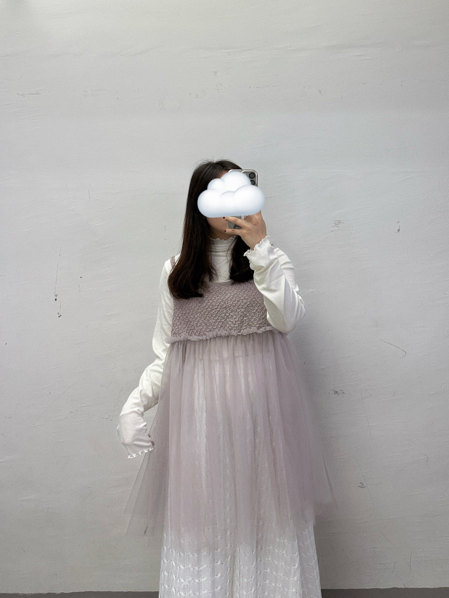 【SALE】皺皺紋拼紗外搭丨5 col