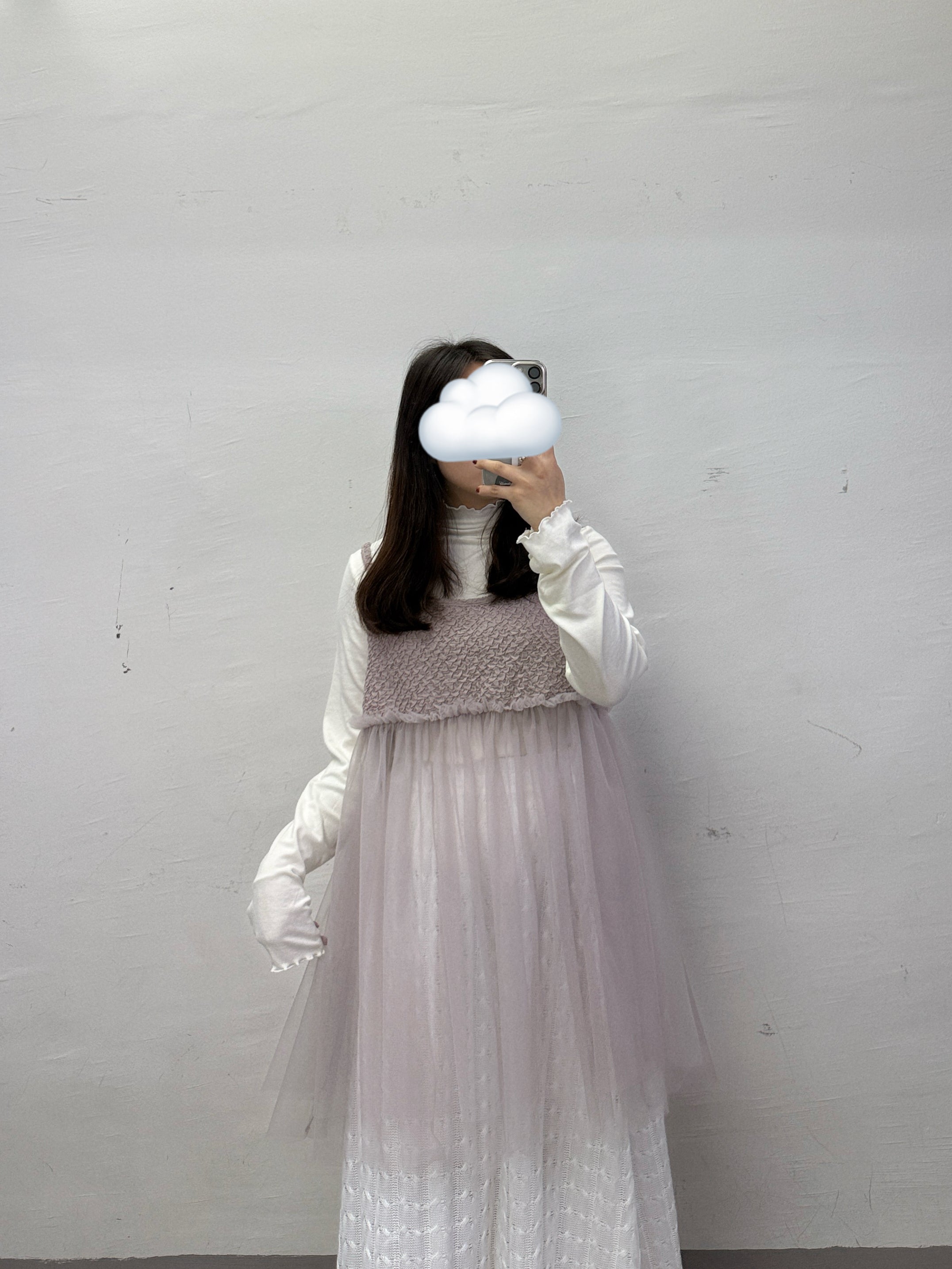 【SALE】皺皺紋拼紗外搭丨5 col