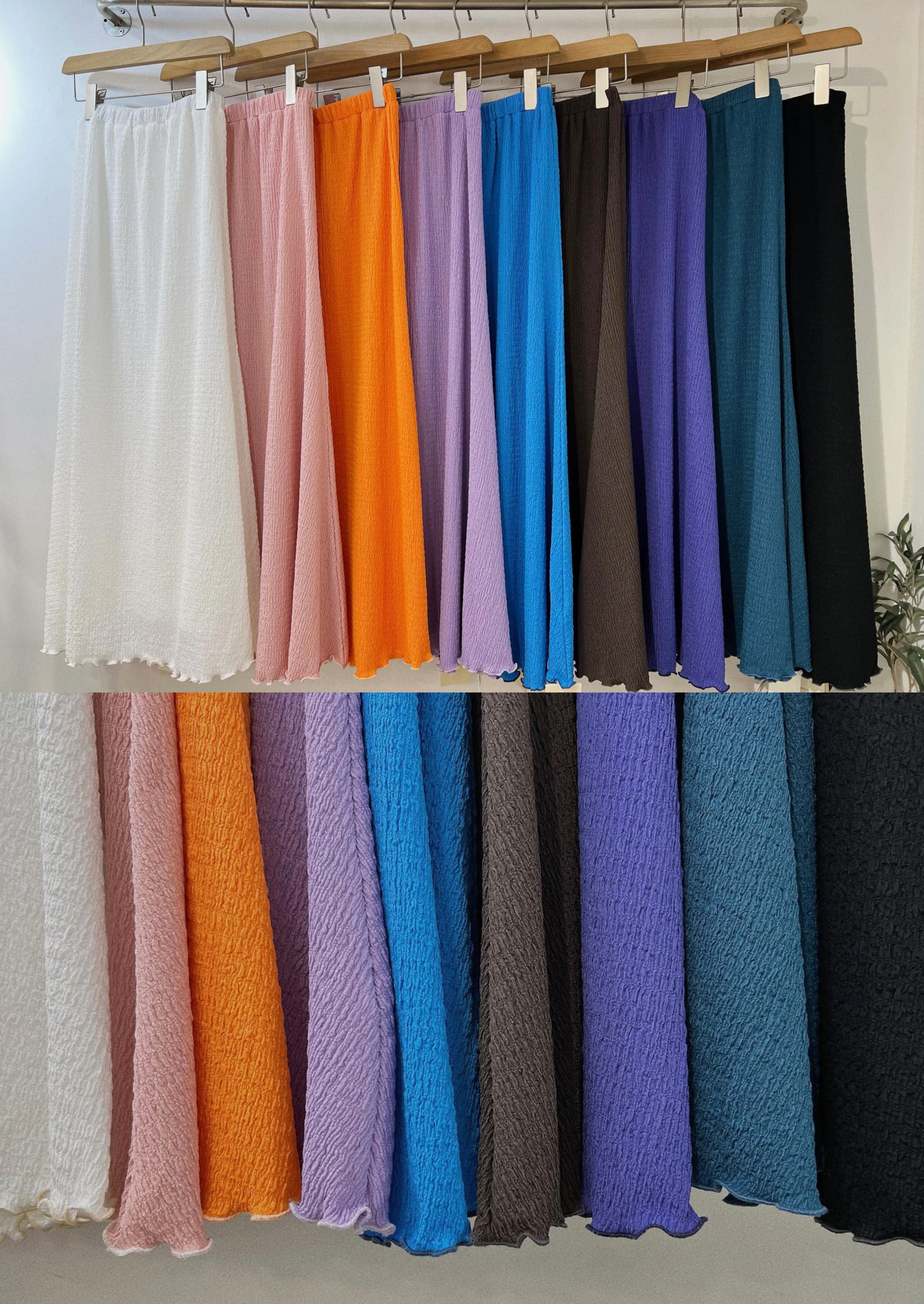 【comeback】皺皺紋半身裙｜啡