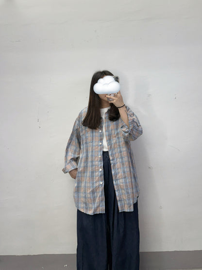 拼色泡泡棉格紋口袋恤丨3 col