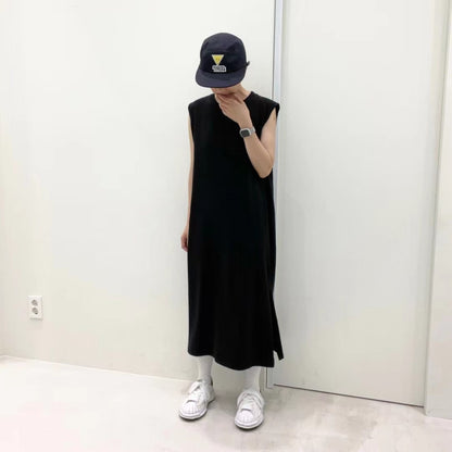 【SALE】兩側開叉背心ops丨白