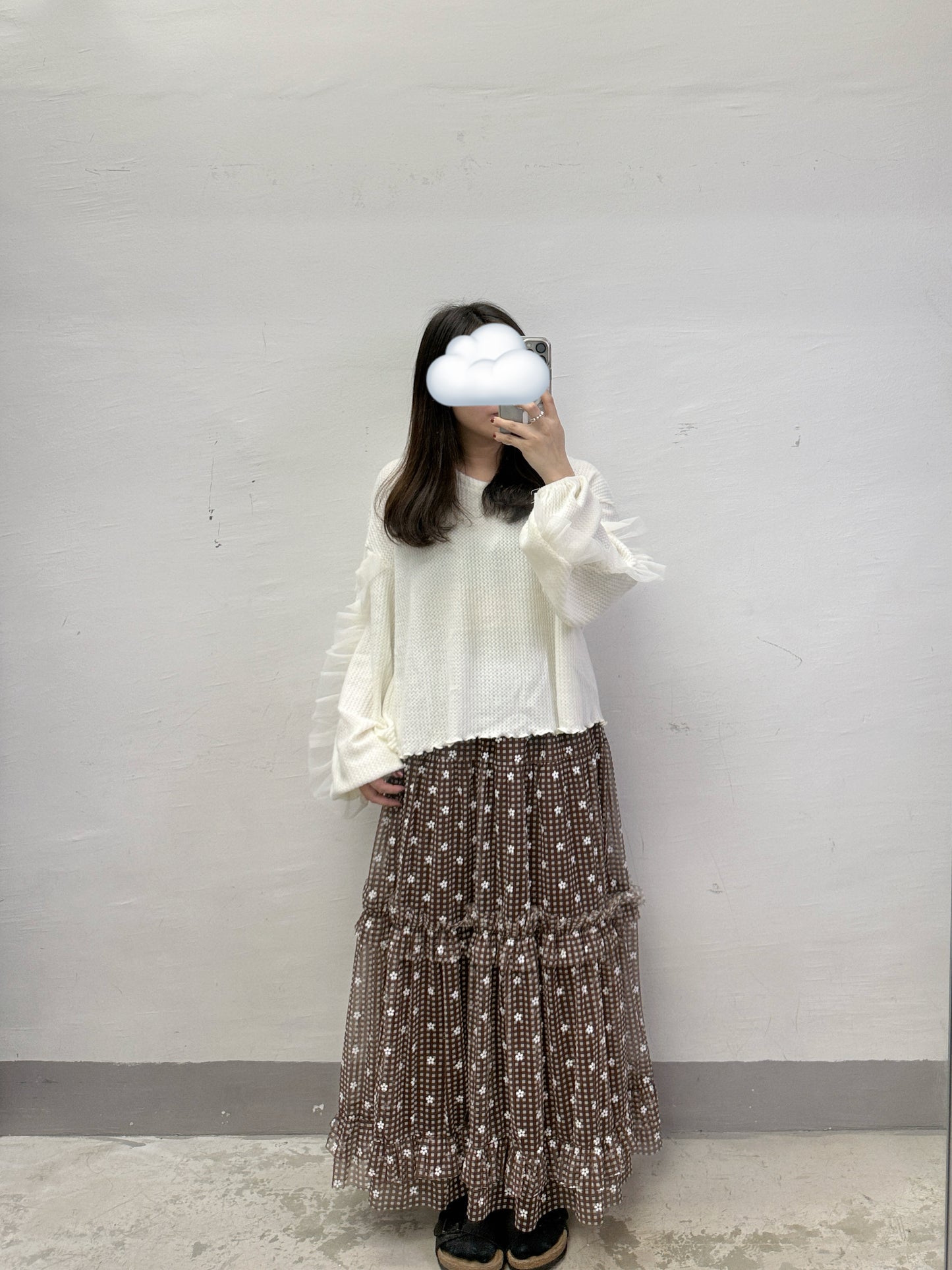 【新品優惠】印花拼格紋紗紗半身裙丨4 col