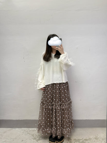 【新品優惠】印花拼格紋紗紗半身裙丨4 col