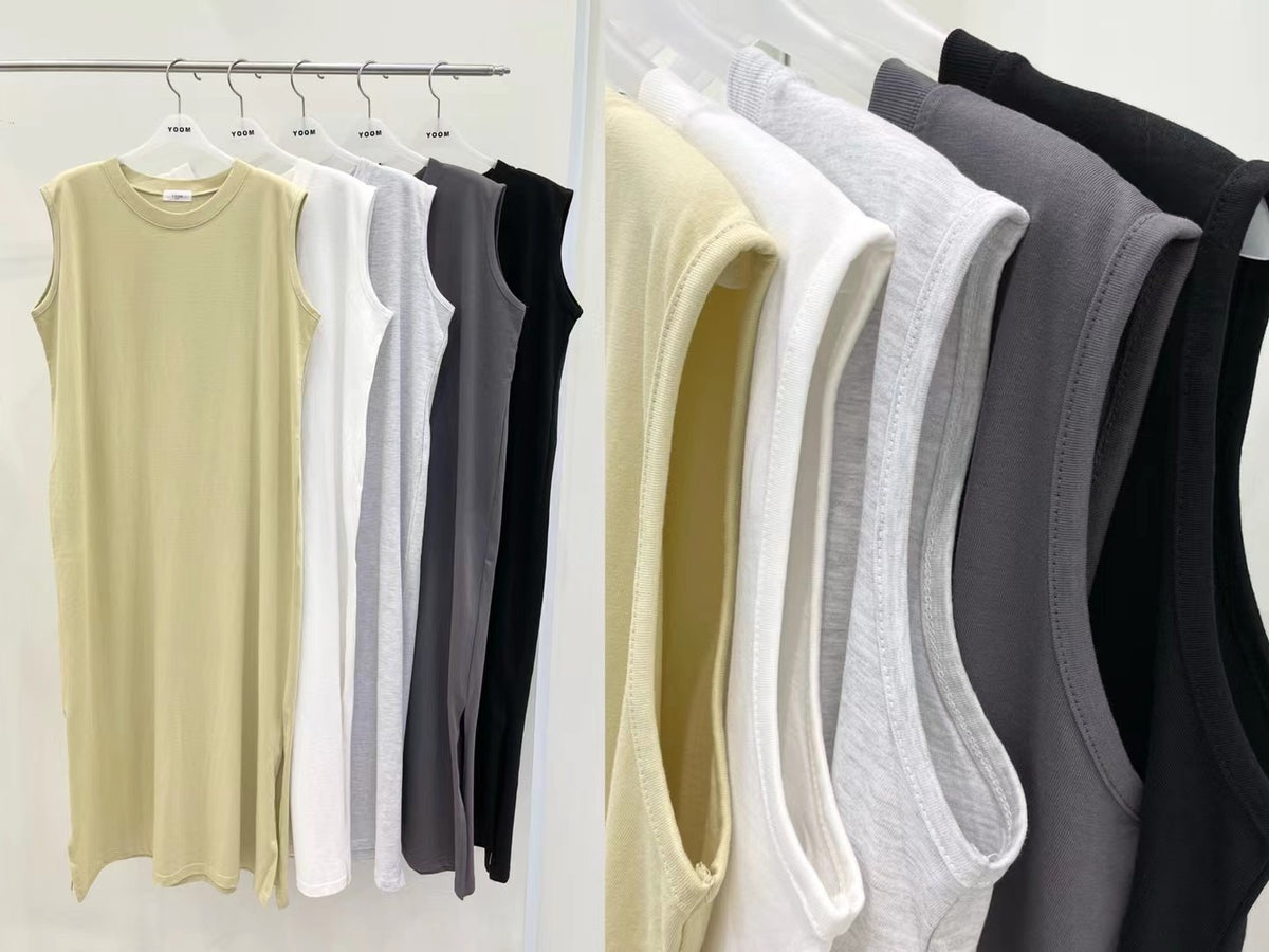 【SALE】兩側開叉背心ops丨白