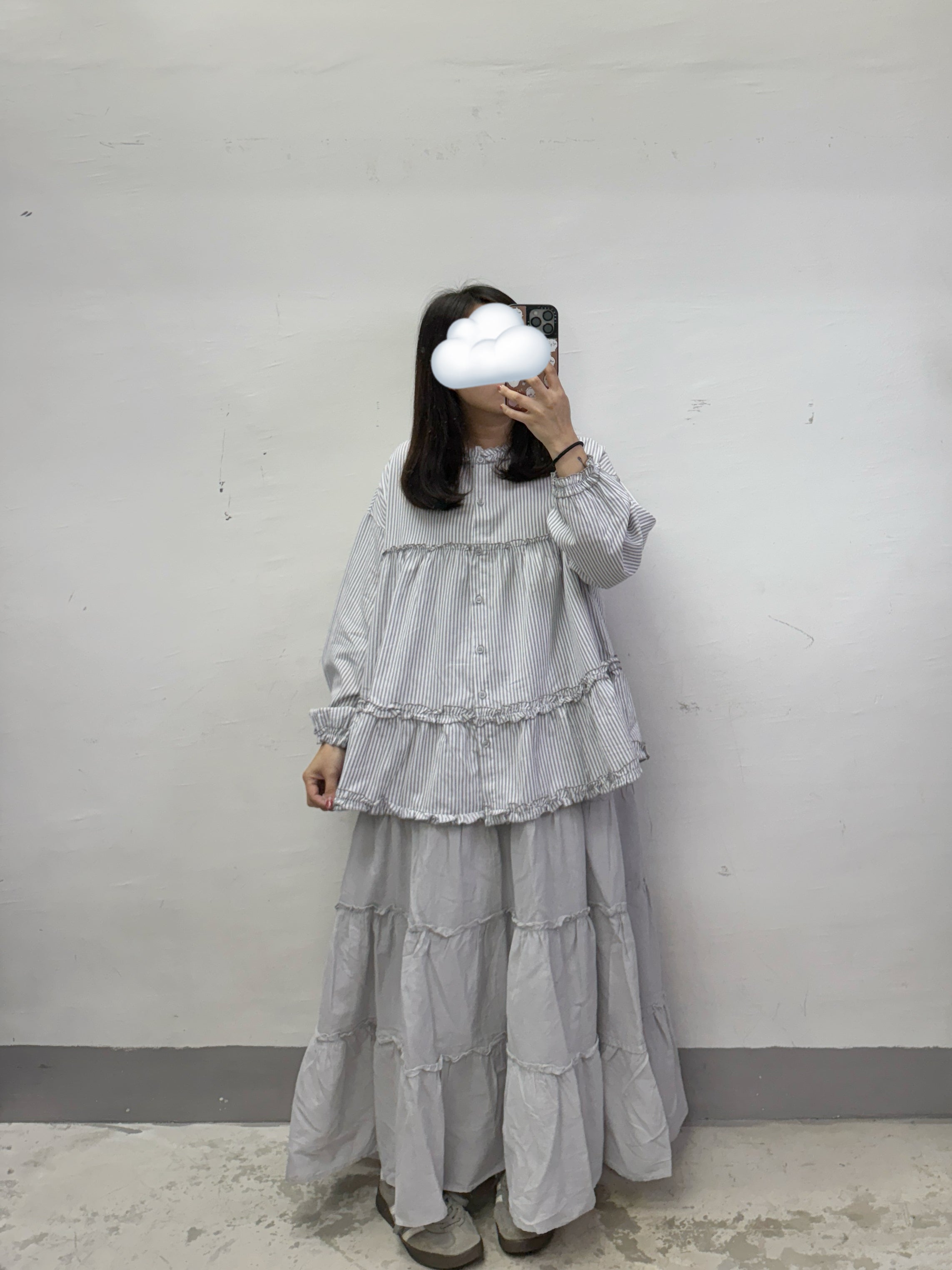 條紋ruffle領娃娃上衣丨3 col