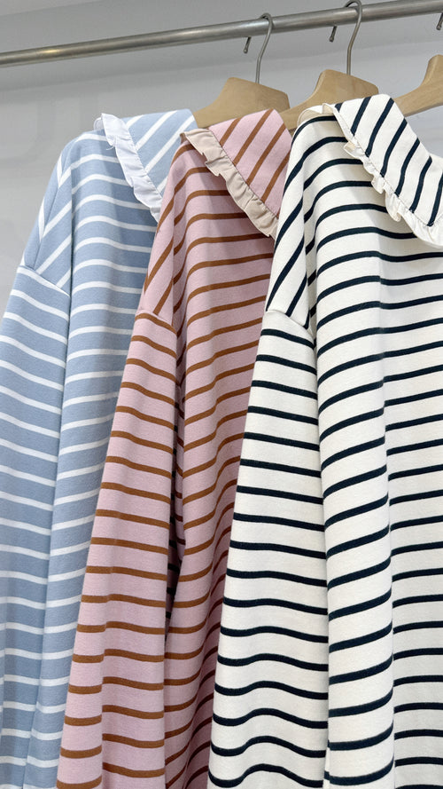 娃娃領條紋上衣丨5 col