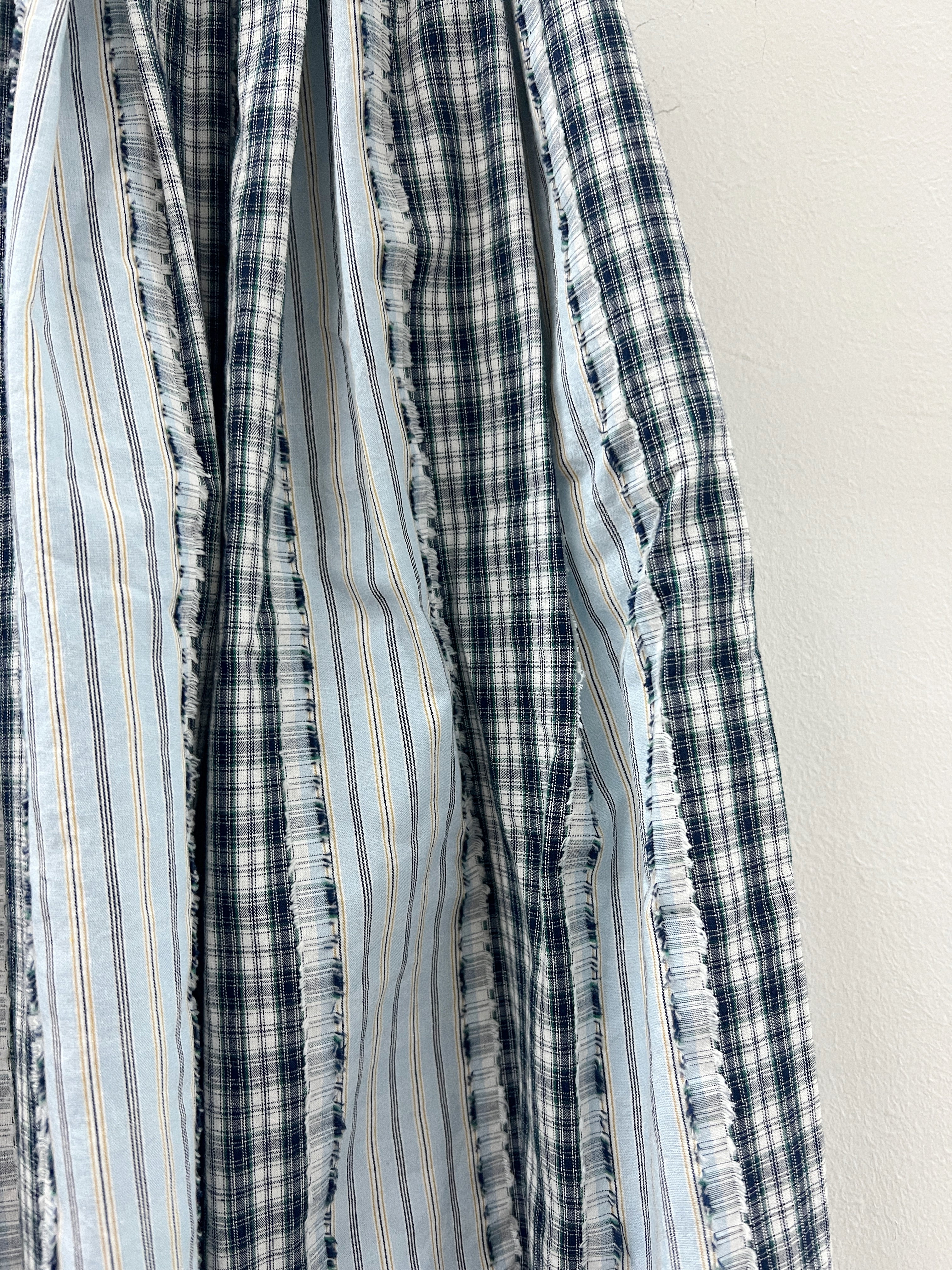 【SALE】拼布格子闊裙褲