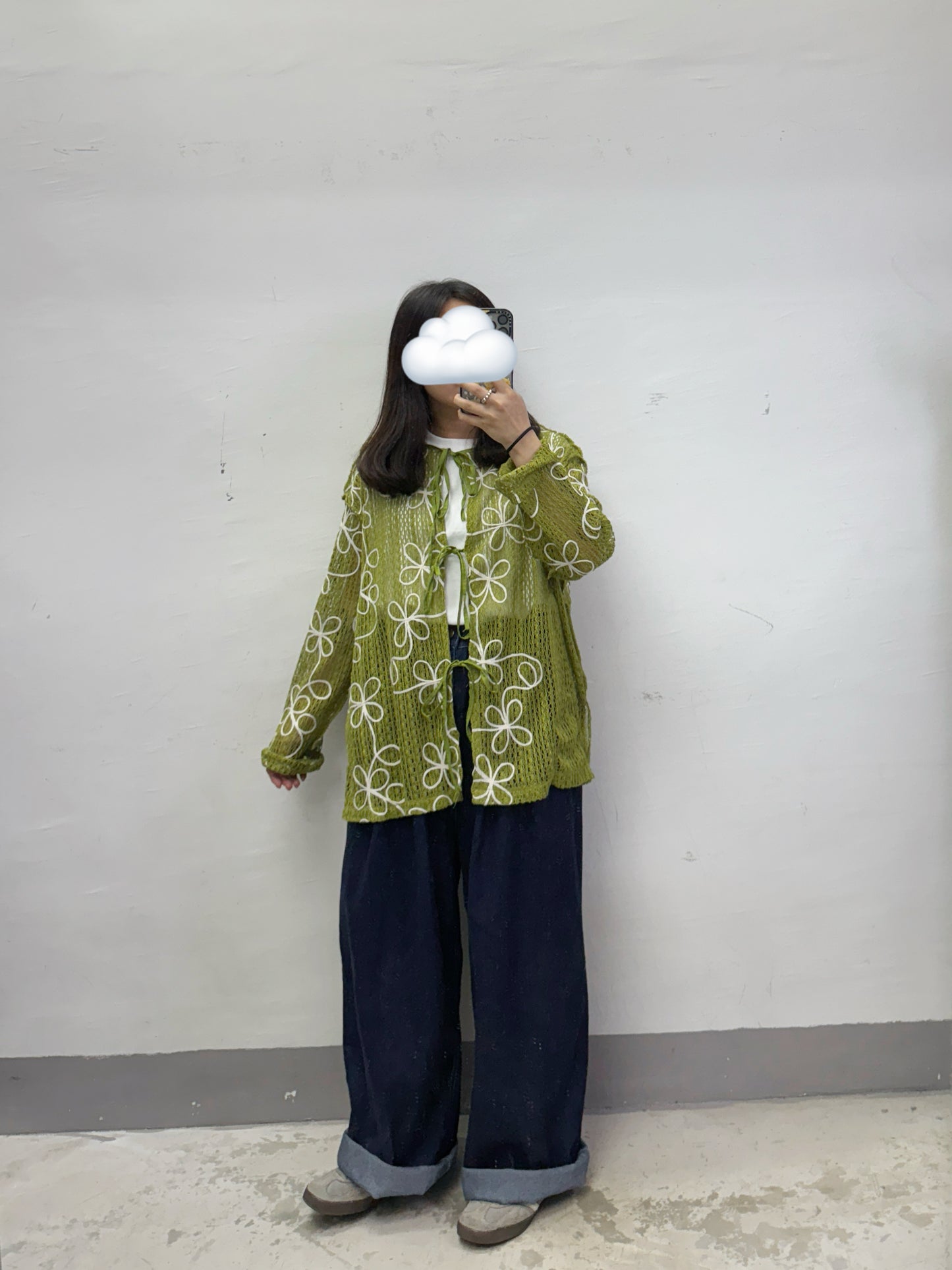 全橡筋牛仔闊褲