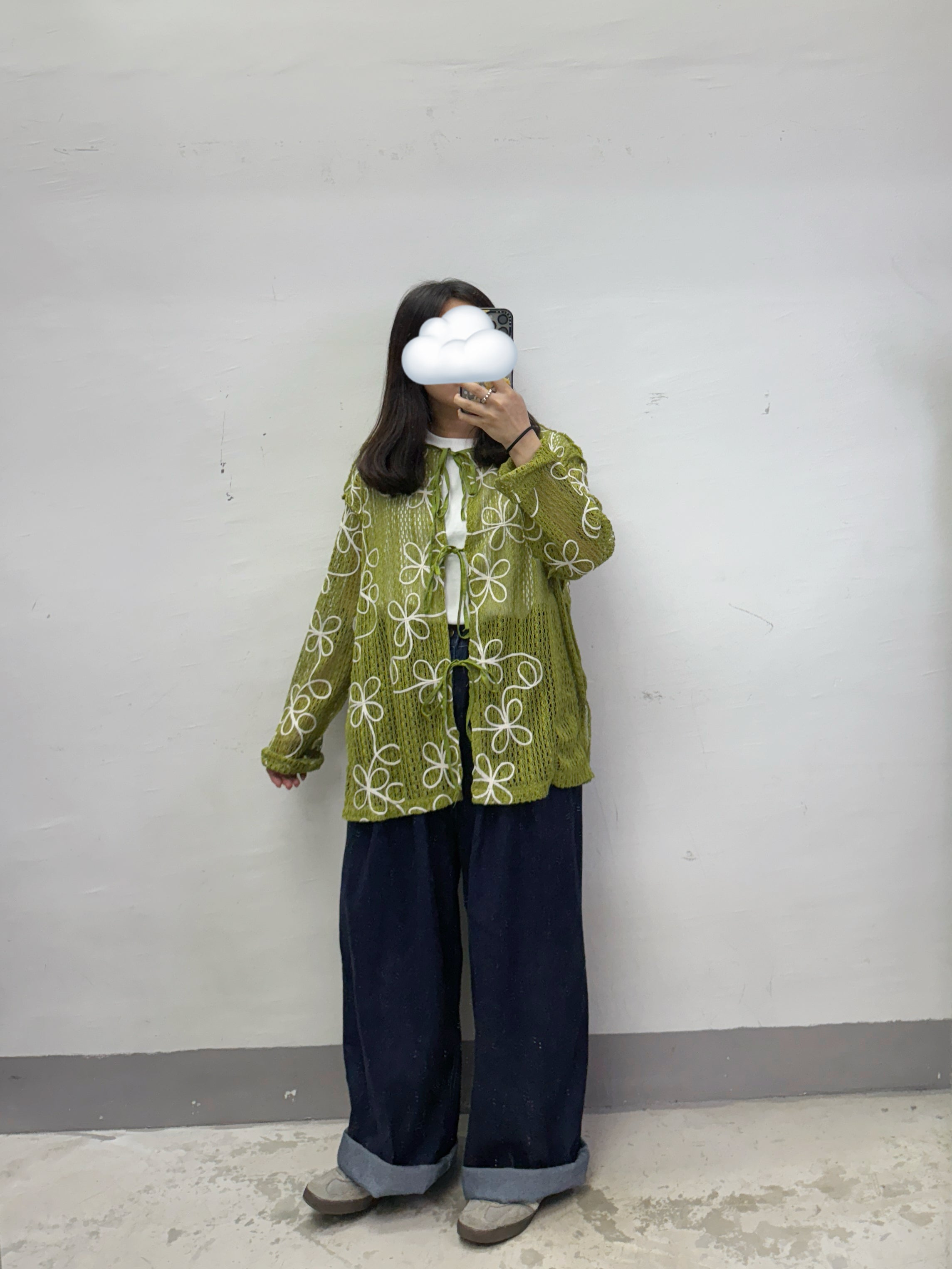 全橡筋牛仔闊褲