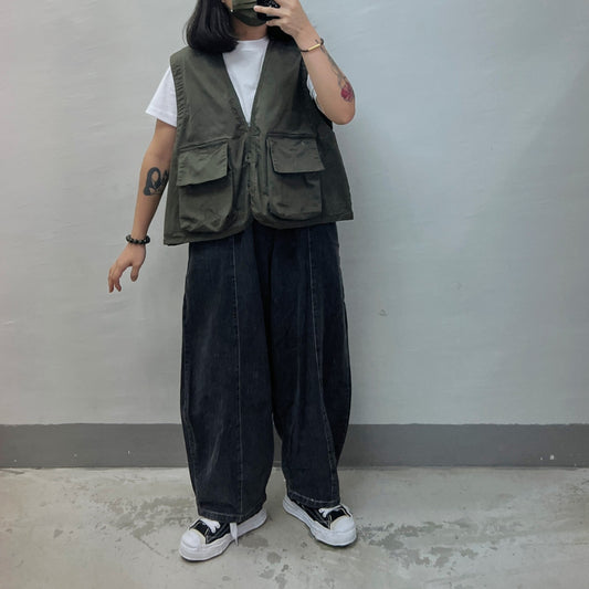【SALE】工裝口袋外搭丨藍 黃