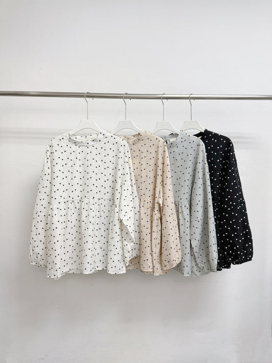 【Special Price】點點小印花微透上衣丨4 col