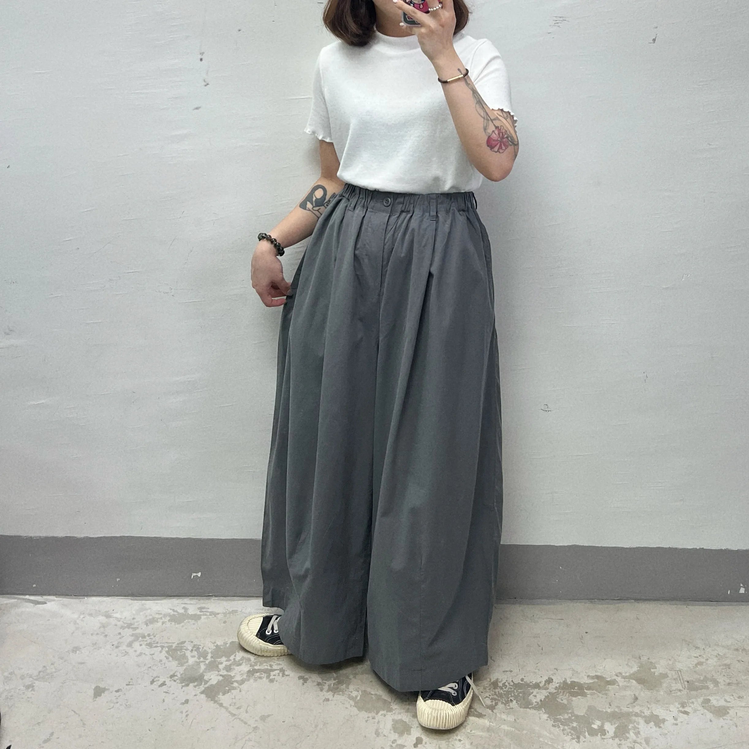 嗦嗦質料闊褲｜卡其