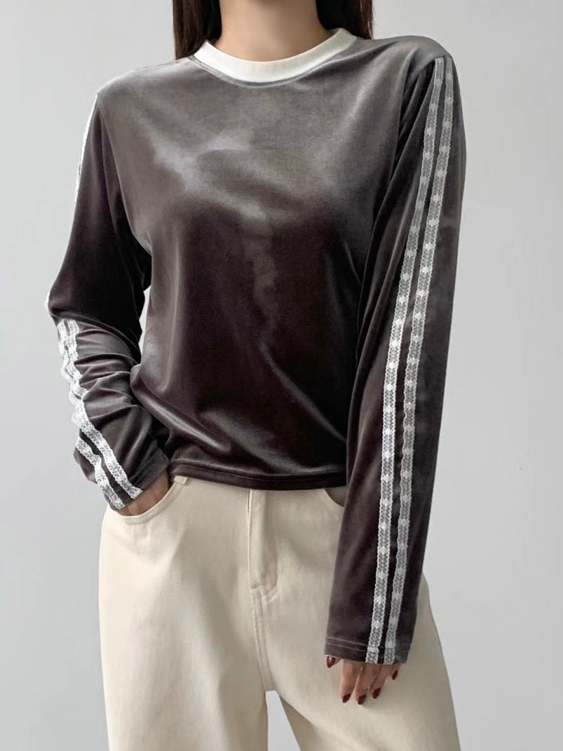 【SALE】絲絨lace top｜3 col