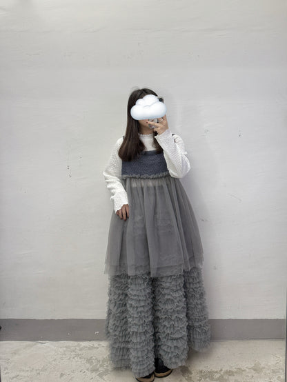 【SALE】皺皺紋拼紗外搭丨5 col