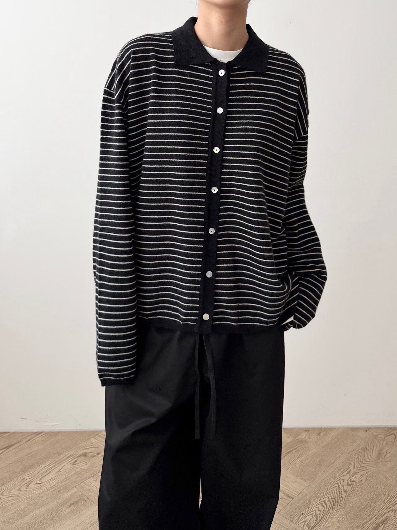 【新品優惠】反領條紋針織外套丨3 col