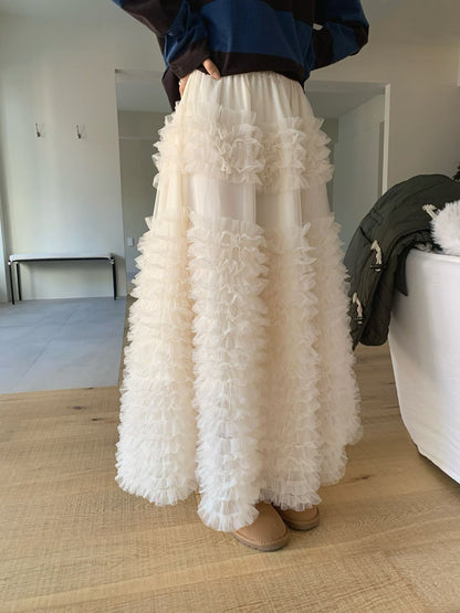 層層ruffle邊紗紗裙丨2 col