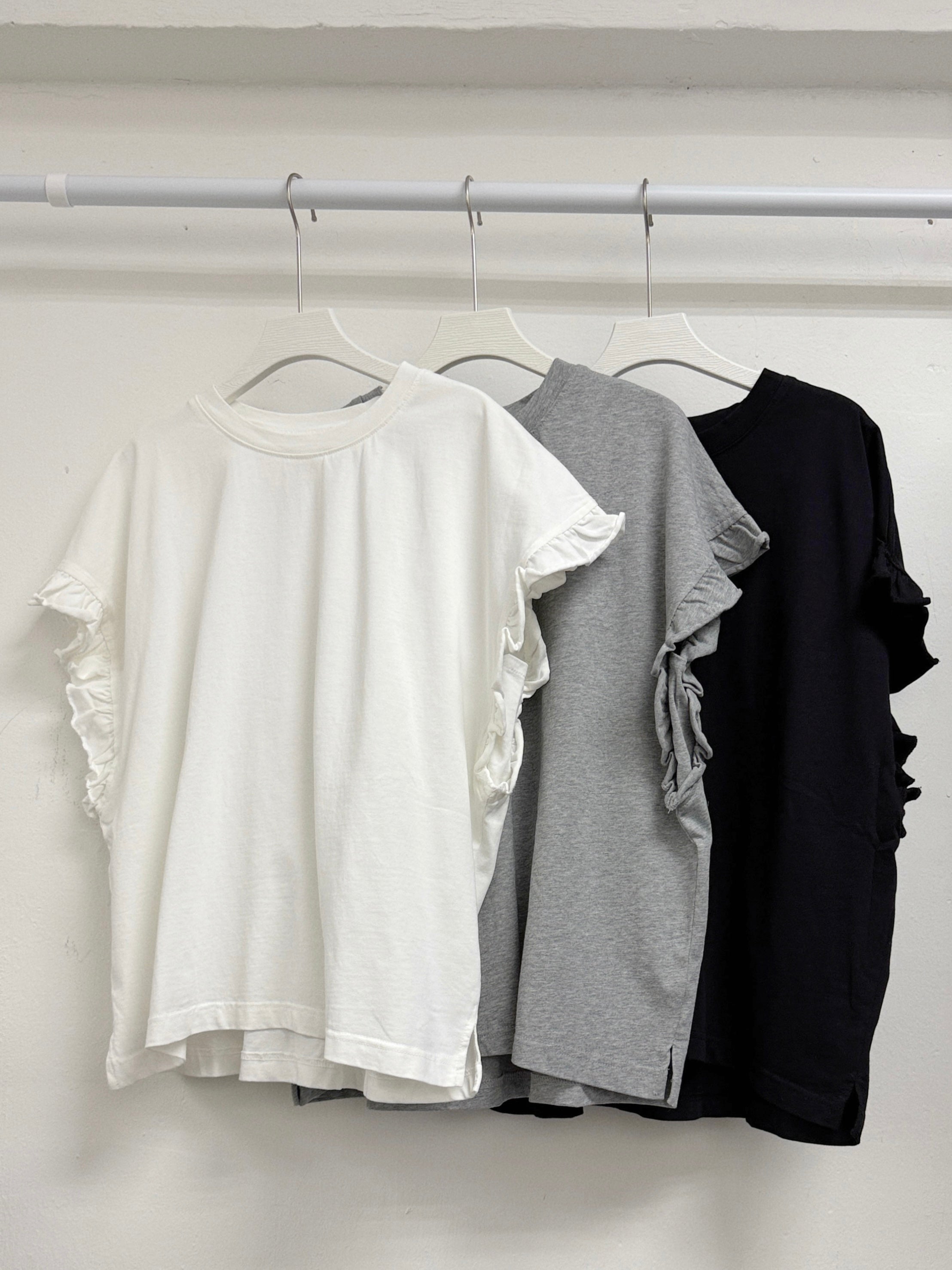 ruffle邊翼袖top丨3 col