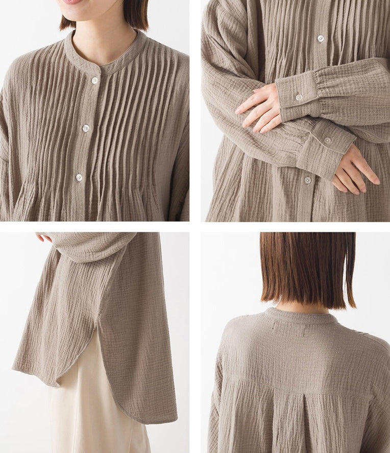 bb棉百褶排鈕top