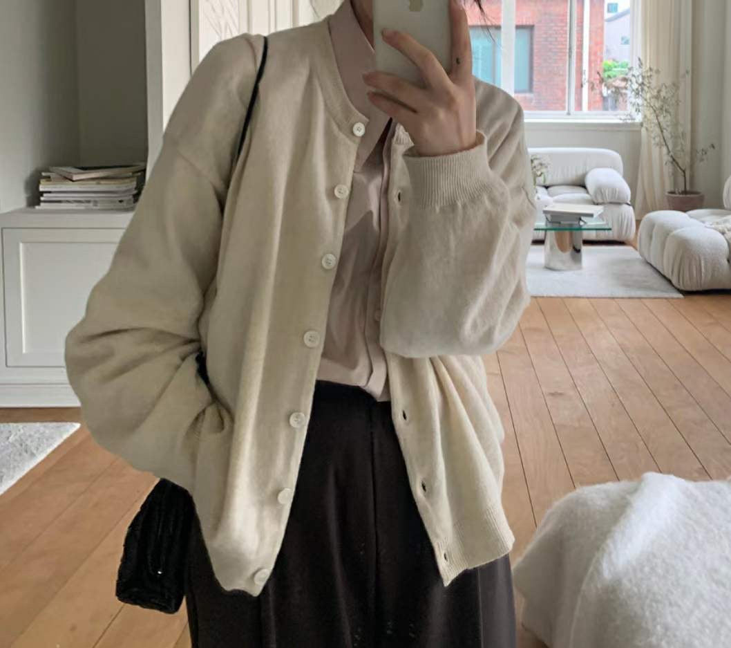 圓領闊身羊毛外套｜8 col