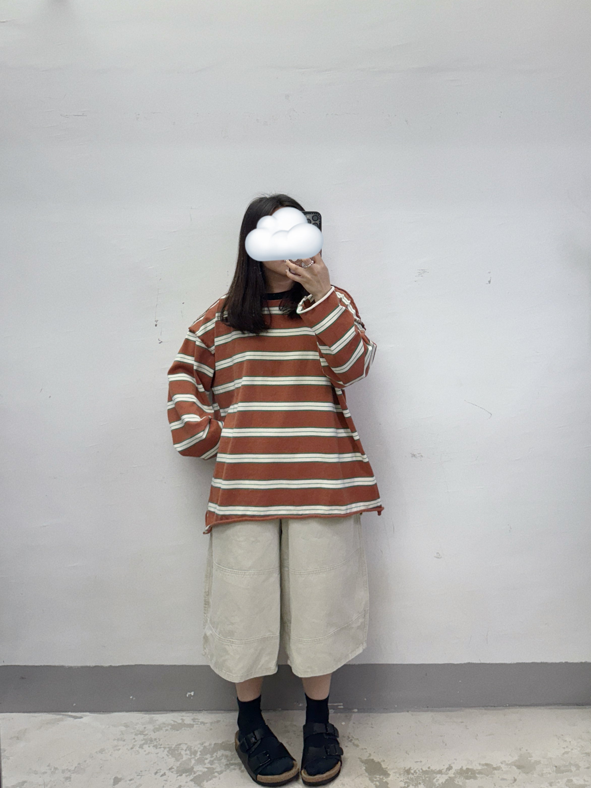 反車線拼色條紋上衣丨3 col