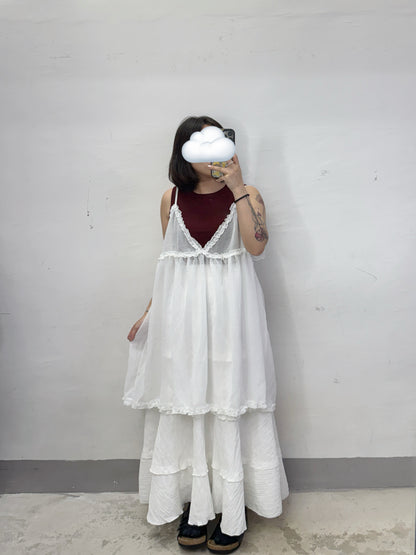 【新品優惠】ruffle邊透紗中長外搭丨3 col