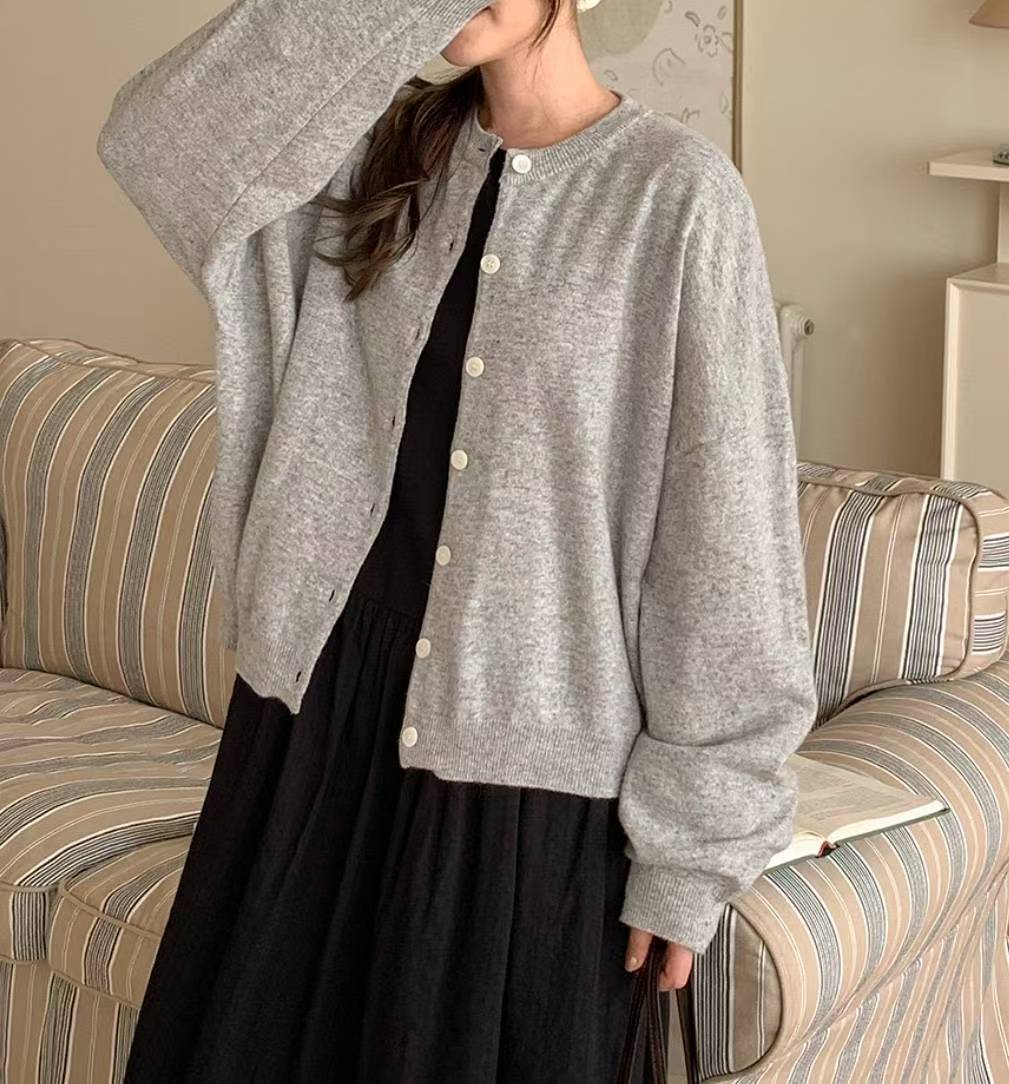 圓領闊身羊毛外套｜8 col