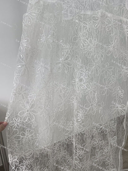 閃閃花刺繡透紗外搭ops丨2 col