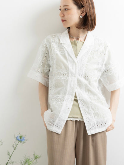 刺繡反領襯衫丨2 col