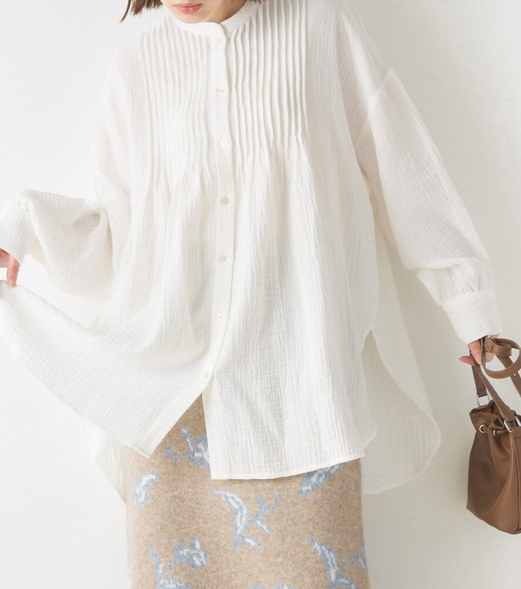 bb棉百褶排鈕top