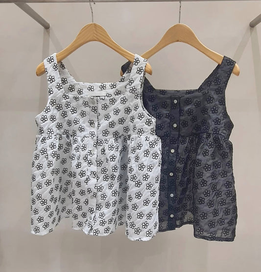 【SALE】花花紋背心top丨黑