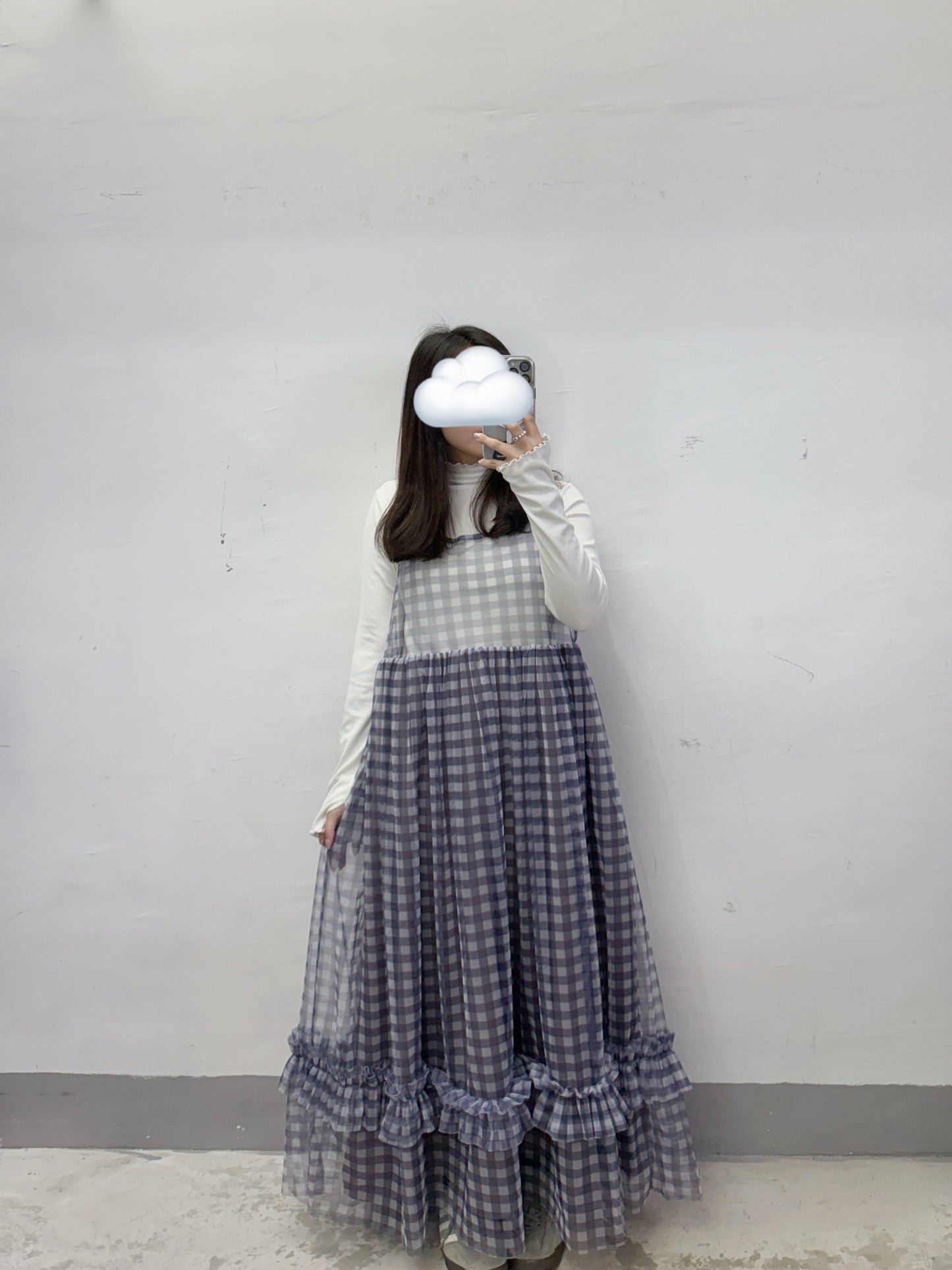【SALE】紗紗格紋吊帶ops丨薄荷綠