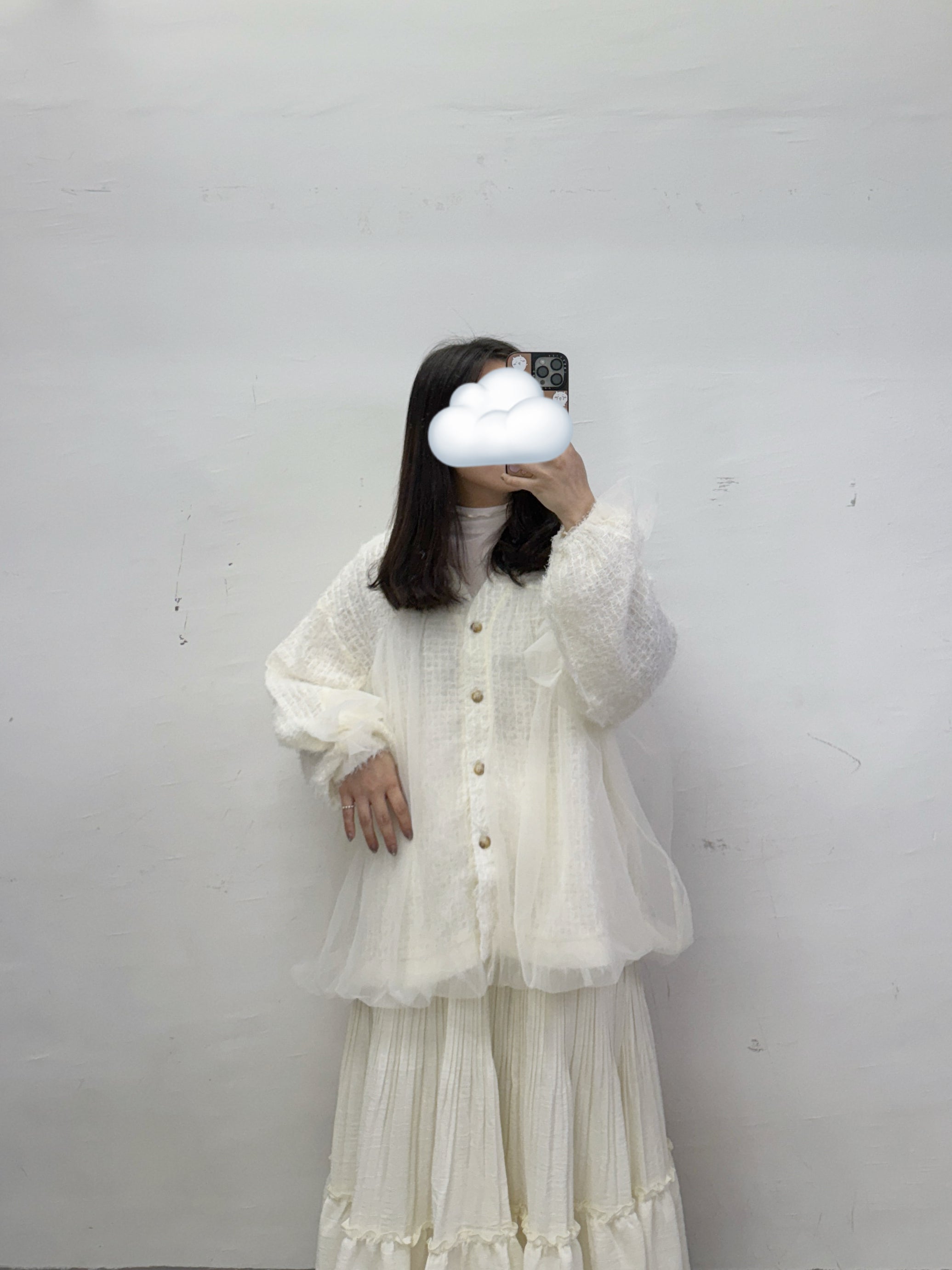 蘇蘇暗格拼紗泡型外襯丨2 col