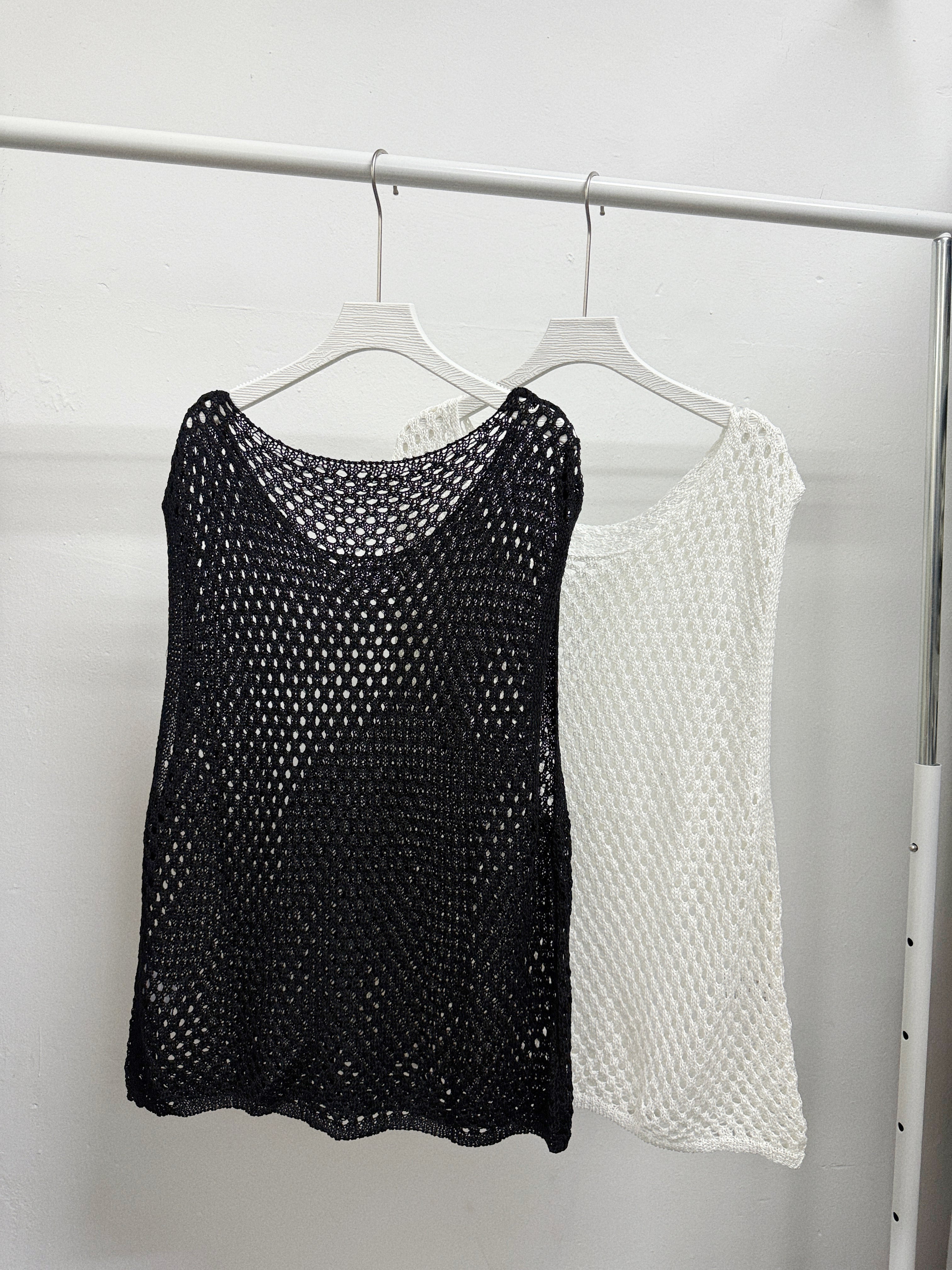 【SALE】2-way網網背心外搭丨黑