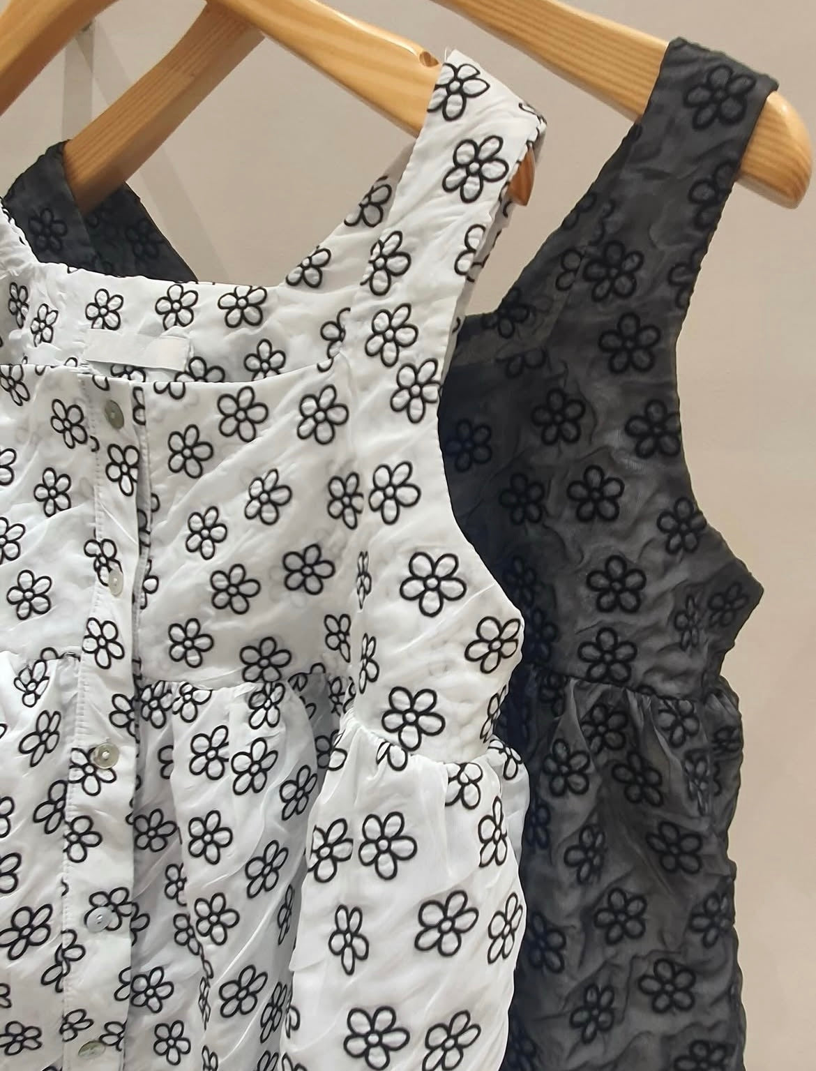 【SALE】花花紋背心top丨黑