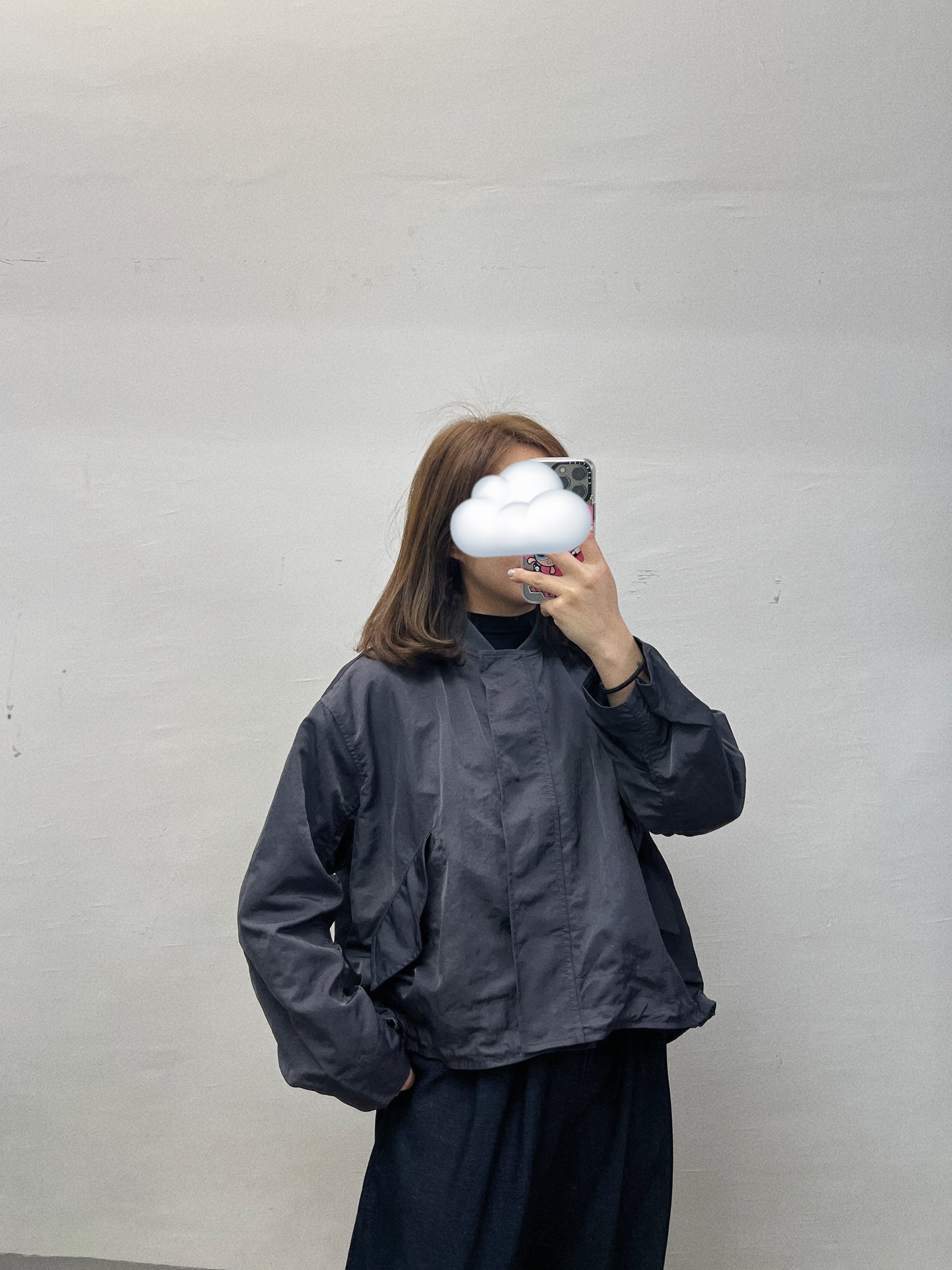 高質跣水料外套｜黑