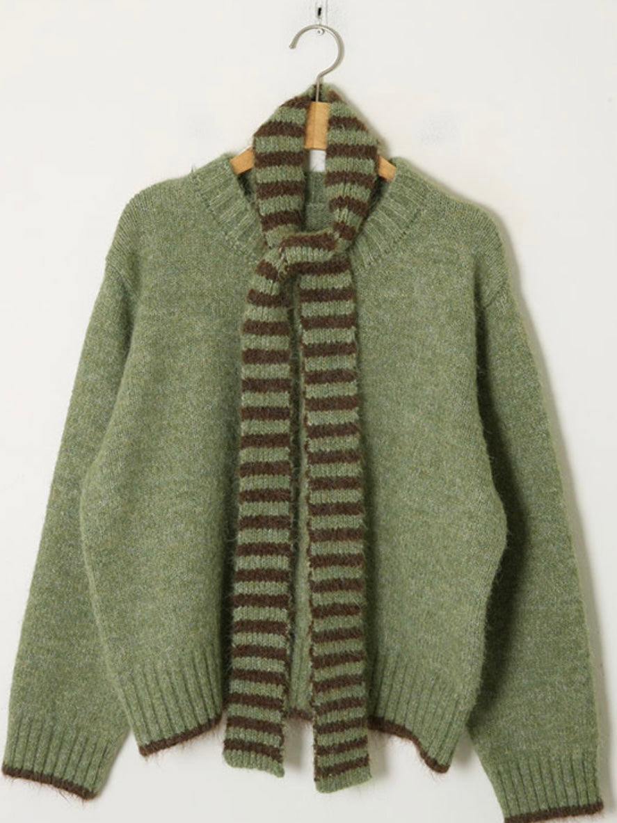 【新品優惠】SET!圍巾拼色毛衣丨4 col