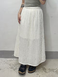 【SALE】皺褶半身裙丨米白