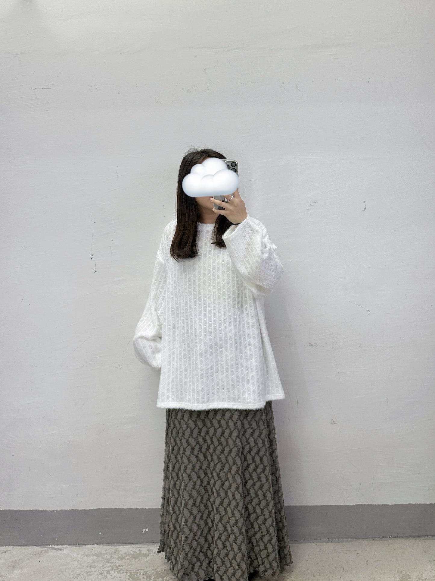 【SALE】暗花紋軟綿綿舒服針織上衣丨4 col