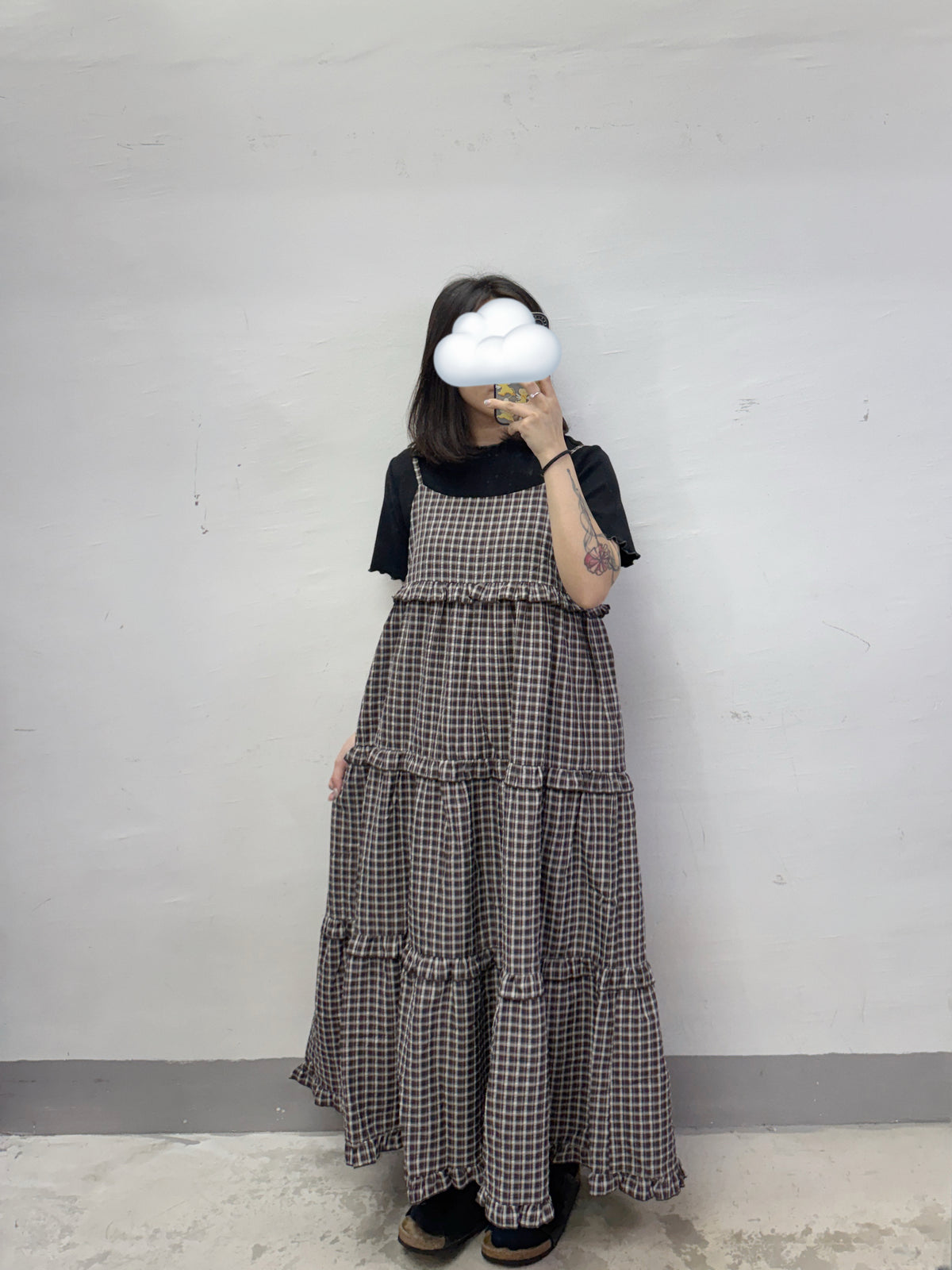 【新品優惠】格紋ruffle邊層層吊帶ops丨4 col
