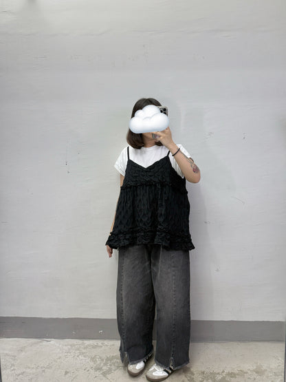 【新品優惠】立體皺褶紋ruffle吊帶外搭丨2 col