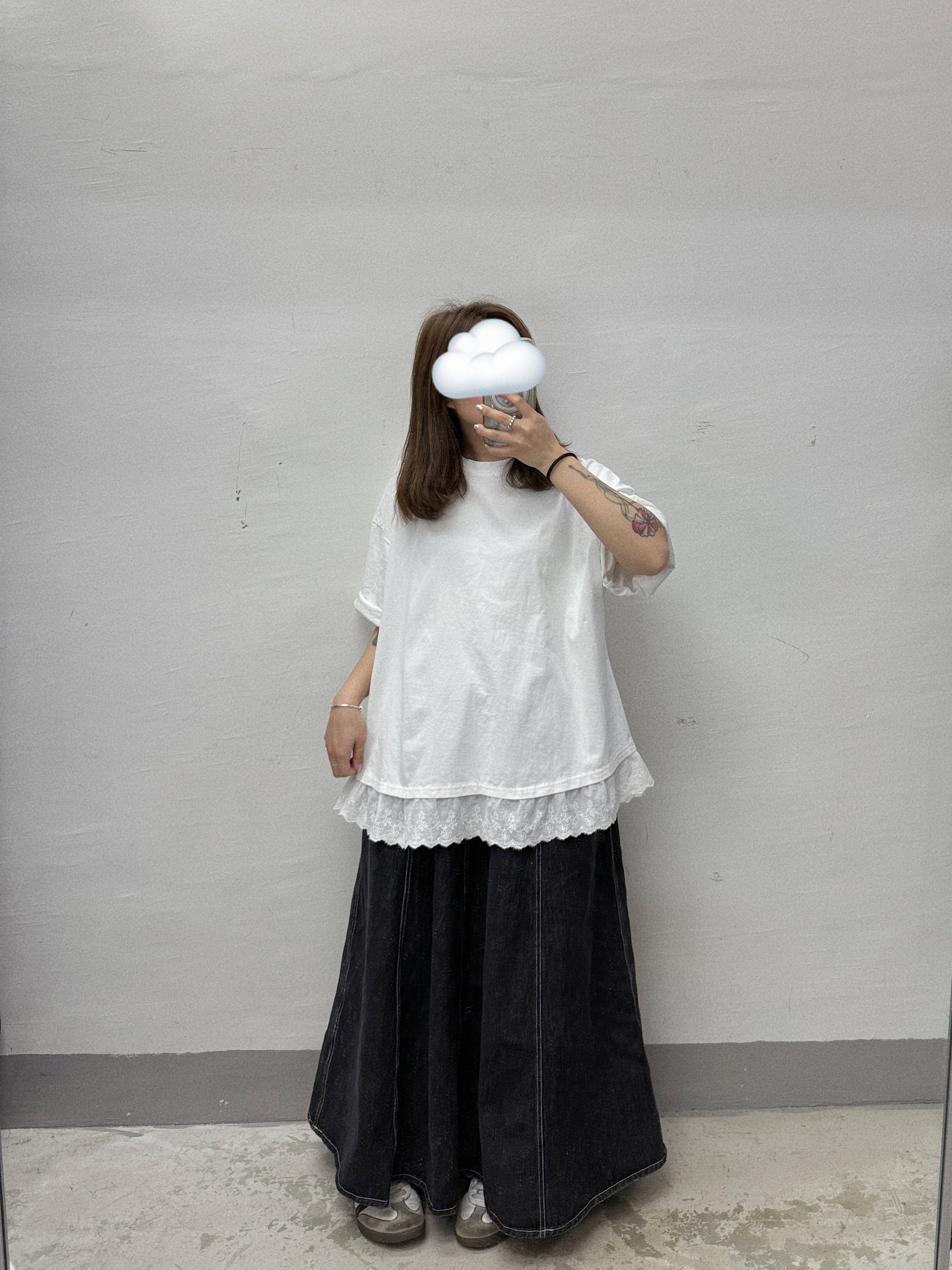 【SALE】全橡筋腰洗水色牛仔裙丨2 col