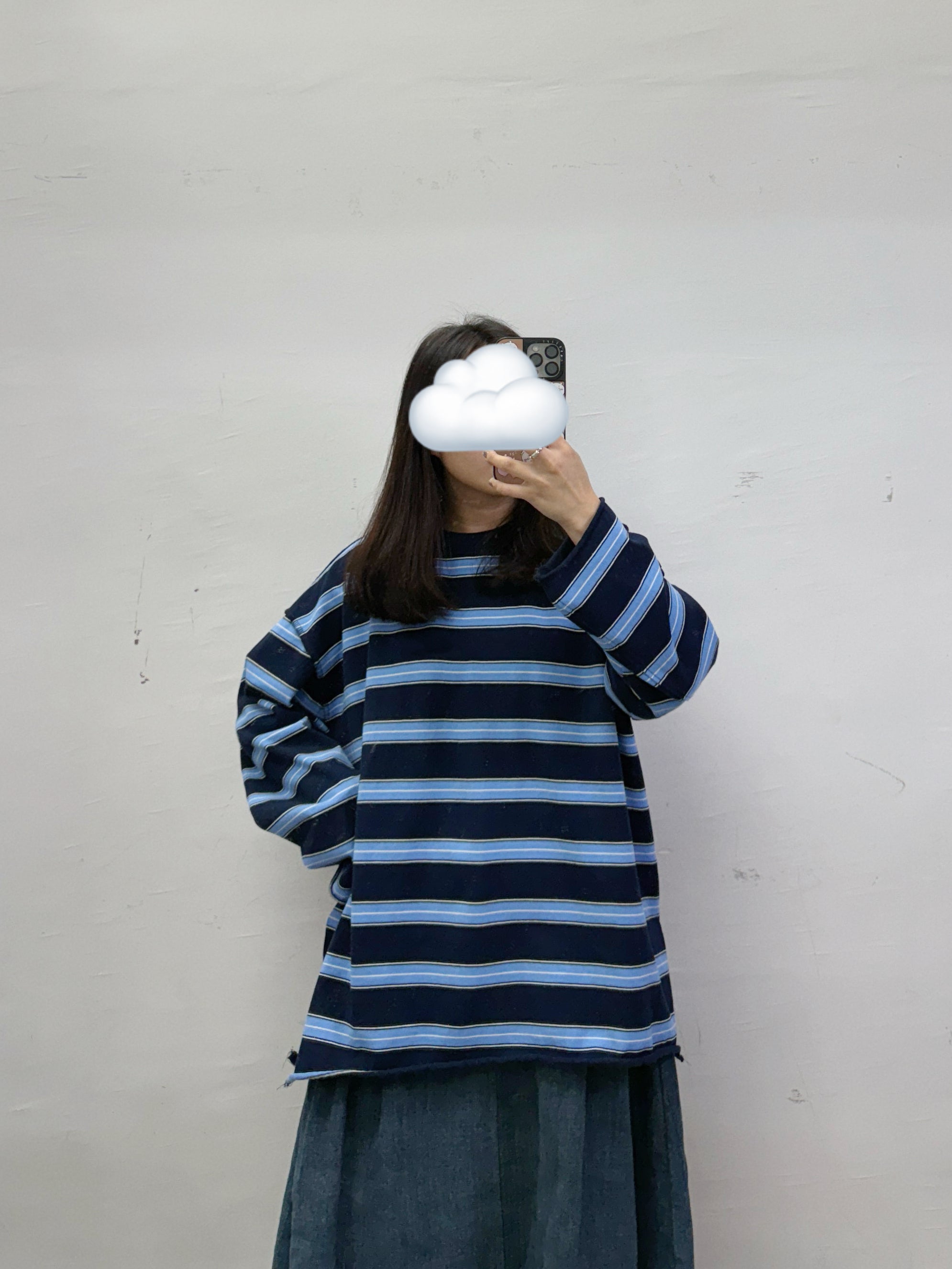 反車線拼色條紋上衣丨3 col