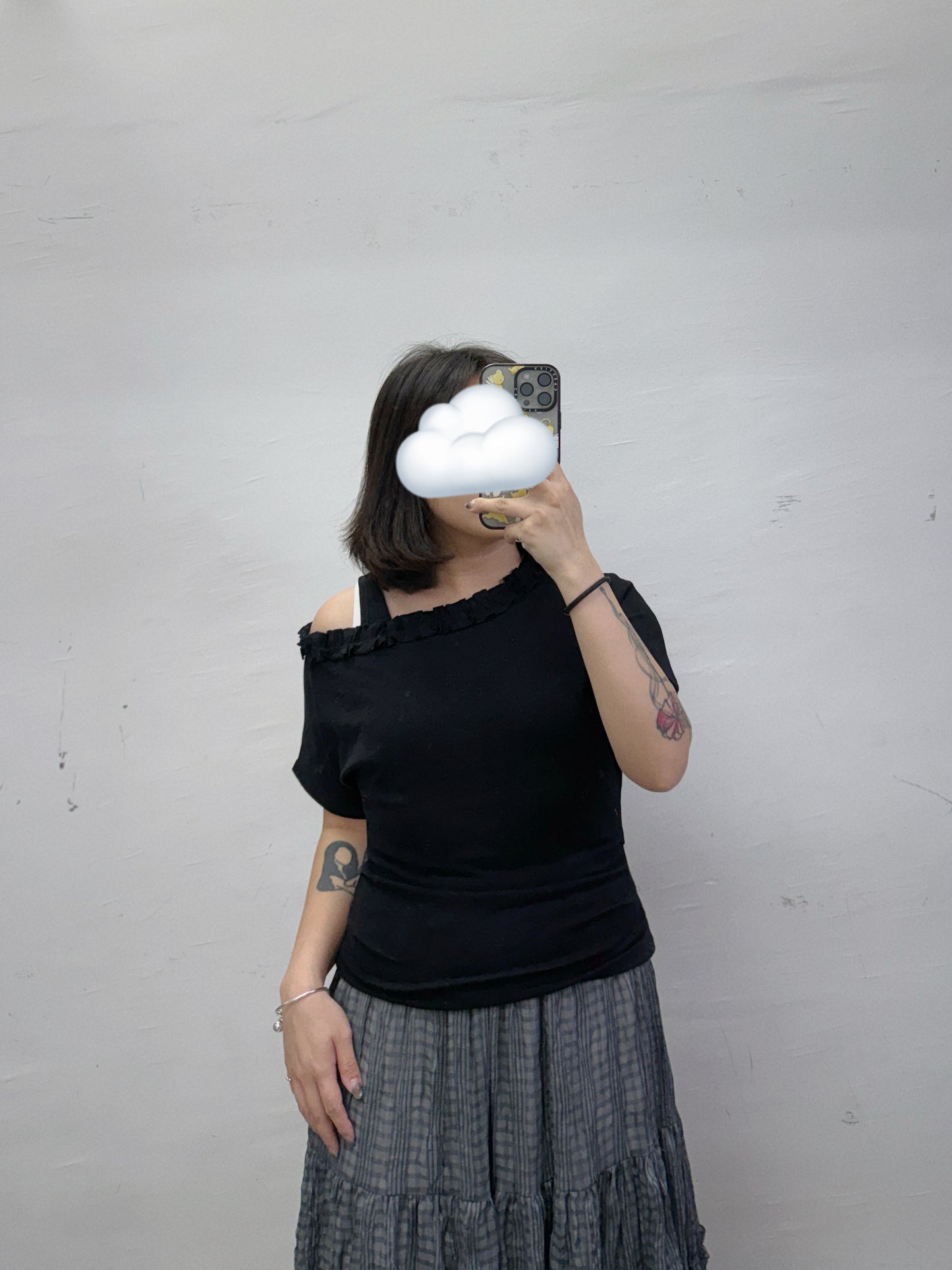【SALE】ruffle花邊斜肩上衣丨4 col