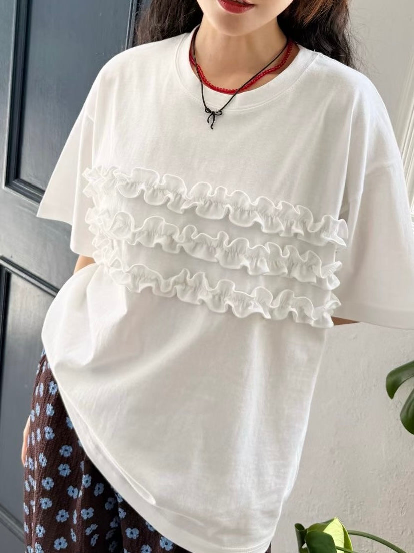 【SALE】木耳花邊上衣丨3 col