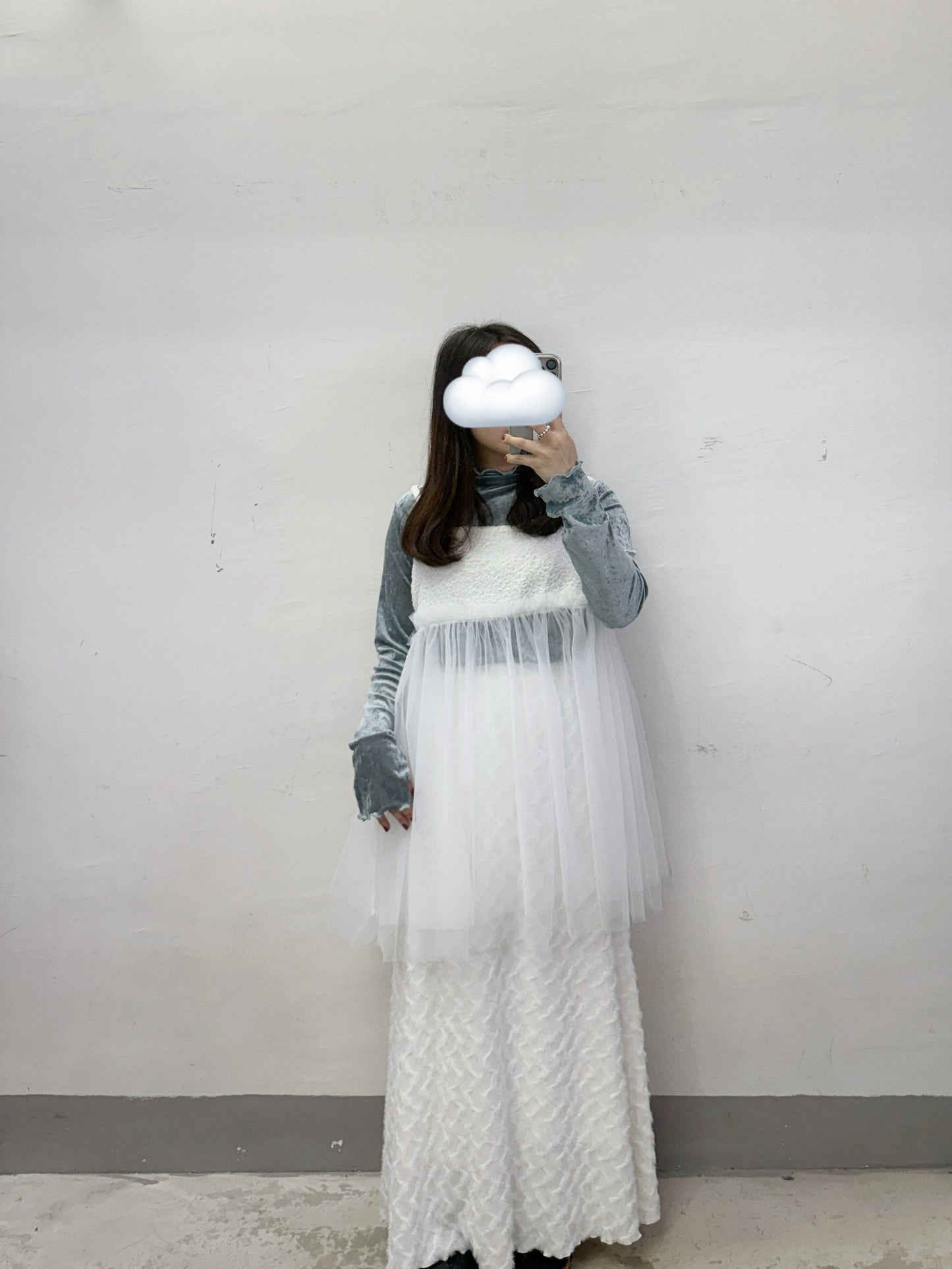 【SALE】皺皺紋拼紗外搭丨5 col