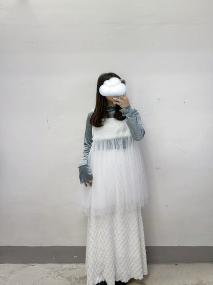 【SALE】皺皺紋拼紗外搭丨5 col