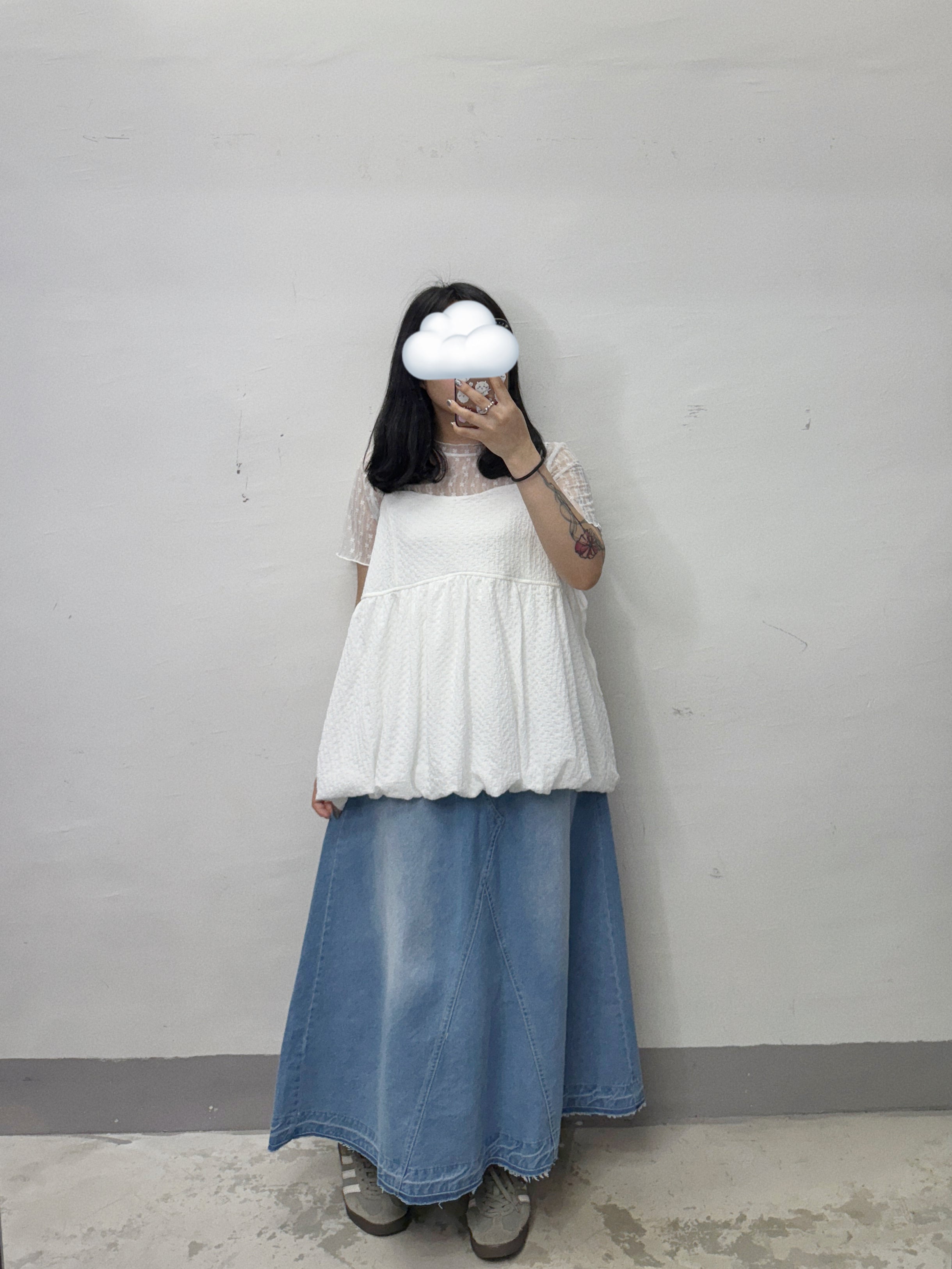 daily洗水色牛仔半身裙